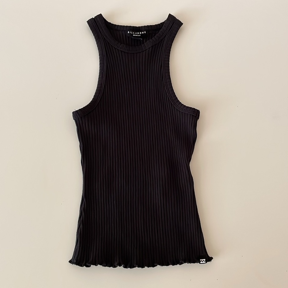 Billabong Ribbed Tank Top Crip Rib Tee Black - Picture 3 of 14